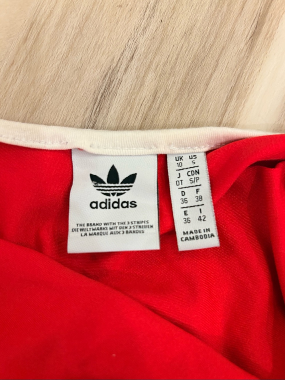 Adidas Originals Red Trefoil 3-Stripes Bodysuit | Retro Athletic One Piece Small - Picture 5 of 5